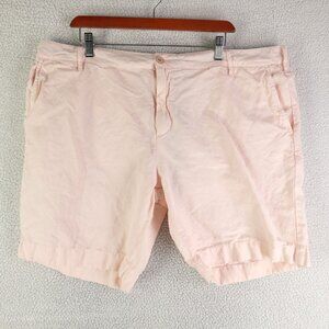 Faherty Shorts Mens Large Pink Linen Cotton Blend Casual Chino Flat Front Summer